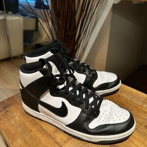 Nike Black and White Dunk High Sneakers